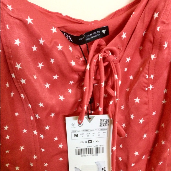 Zara Satin Effect Star Print Bodysuit - Picture 9 of 9